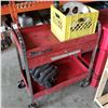 Image 1 : Four-wheel rolling shop cart with contents