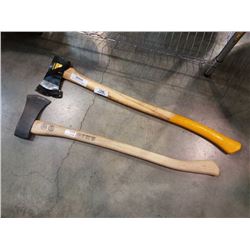 2  3-1/2 INCH AXES W/ WOOD HANDLES