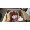 Image 2 : 2 BOXES OF ESTATE DECOR ITEMS AND LARGE PUNCH BOWL