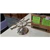 Image 2 : BOX OF VINTAGE METAL WARE - NUT CRACKER, STAMP HOLDER, CANDLE HOLDERS, ETC