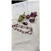 Image 3 : 2 BAGS OF JEWELLERY AND STONE CONTAINER W/ CONTENTS