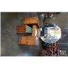 Image 1 : ANTIQUE WATERFALL VANITY WITH MIRROR AND BENCH