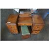Image 2 : ANTIQUE WATERFALL VANITY WITH MIRROR AND BENCH