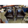 Image 2 : 4 LEATHER LOOK BUCKET CHAIRS