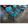 Image 3 : 3 MCM TURQUOISED ARM CHAIRS CYRIL G BURTCH LTD