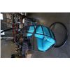 Image 10 : BRAND NEW BLUE CUSHION HANGING EGG CHAIR - RETAIL $949 W/ NECK PILLOW, FOLDABLE FRAME, POWDER COATED