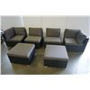 Image 2 : BRAND NEW RATTAN OUTDOOR 6 PIECE MODULAR SECTIONAL SOFA W/ DARK GREY CUSHIONS - RETAIL $1499 POWDER 