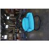Image 9 : BRAND NEW BLUE CUSHION DOUBLE HANGING EGG CHAIR - RETAIL $1969 W/ FOLDABLE FRAME, POWDER COATED STEE