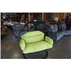 Image 9 : BRAND NEW GREEN CUSHION DOUBLE HANGING EGG CHAIR - RETAIL $1969 W/ FOLDABLE FRAME, POWDER COATED STE