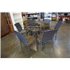 Image 2 : HEXAGON GLASSTOP PATIO TABLE WITH 6 WICKER LOOK CHAIRS