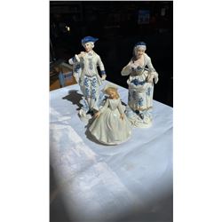 3 CERAMIC FIGURES - ONE MUSICAL