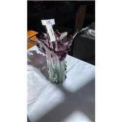 LARGE PURPLE ART GLASS VASE