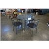 Image 1 : ROUND GLASSTOP DINING TABLE WITH 4 METAL FRAME CHAIRS