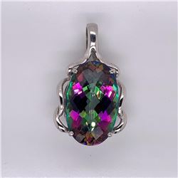 Heavy 14Kt Gold 36.80Ct Multi Faceted Mystic Topaz Pendant
