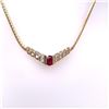 Image 1 : 14Kt Gold With 0.68Ct Ruby & 0.68Ct Natural Diamonds Necklace