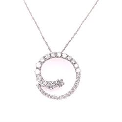 14Kt Gold 2.02Cts Natural Diamonds "Circle Of Life" Pendant With 14Kt Gold Chain