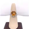 Image 1 : 14Kt Gold 3.60Ct Multi Faceted Citrene & 0.30Ct Natural Diamonds Ring.