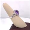 Image 2 : 14Kt Gold 7.25Ct Multi Faceted "Heart Shape" Amethyst & 0.24Ct Natural Diamonds Ring