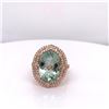 Image 2 : 14Kt Gold 8.57Ct Multi Faceted Green Amethyst & 0.65Cts Natural Diamonds Ring