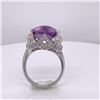 Image 3 : 14Kt Gold 7.34Ct Multi Faceted Amethyst & 0.28Cts Natural Diamonds Ring