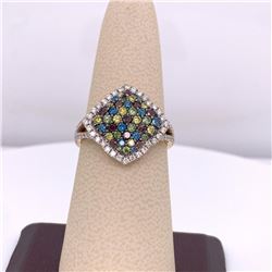 14Kt Gold 1.00Cts Multi Color Natural Diamonds Ring