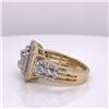 Image 2 : 14Kt Gold Natural Diamonds Ring 1.15Cts Round, Emerald Cut & Princess Cut Diamonds