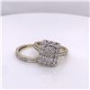 Image 3 : 14Kt Gold Natural Diamond Ring With Band 2.00Cts Princess Cut & Round Diamonds