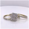 Image 4 : 14Kt Gold Natural Diamond Ring With Band 2.00Cts Princess Cut & Round Diamonds