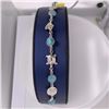 Image 1 : 925 Sterling Silver Larimar Bracelet With Shells, Turtle & Sand Dollar.