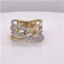 14Kt Gold. 0.98Ct Natural Diamonds Ring