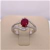 Image 2 : 14Kt Gold. Natural 1.05Ct Ruby & 0.34Ct Diamonds Ring