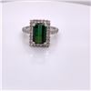 Image 1 : 14Kt Gold. Natural 4.18Ct Green Tourmaline & 0.97Ct Diamond Ring