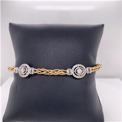 14Kt Gold. Natural 2.00Ct Diamonds Bracelet