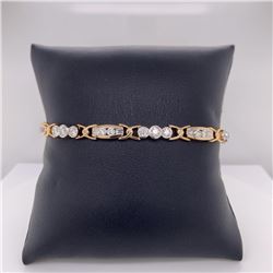 14Kt Gold. Natural 2.85Ct Diamond Bracelet