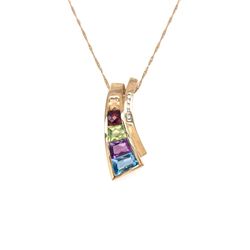 14Kt Gold. Semi Precious Diamond Pendant
