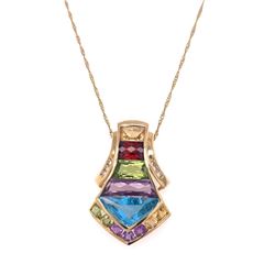 14Kt Gold. Semi Precious Diamond Pendant
