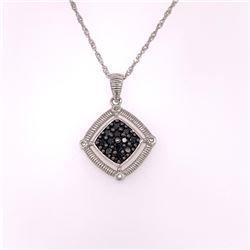 14Kt Gold. Black & White Diamond Pendant