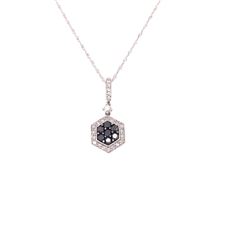14Kt Gold. Black & White Diamond Pendant