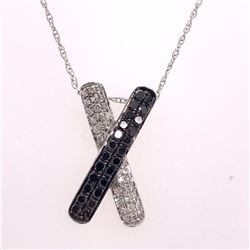 14Kt Gold. Black & White Diamond Pendant
