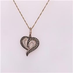 14Kt Gold. Choco & White Diamond Pendant