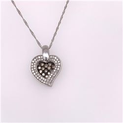 14Kt Gold. Choco & White Diamond Pendant