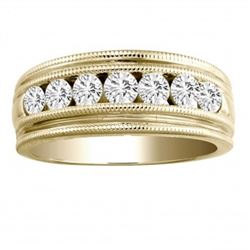 14Kt Men's Diamond Band 1.00Ct Total weight Diamond