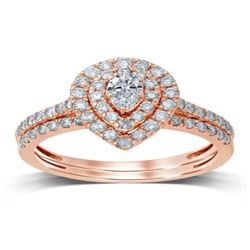 14kt Diamond Ring with FREE Band 1.00Ct Total Weight Diamonds