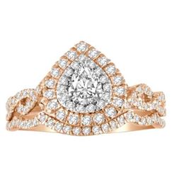 14kt Diamind Ring with FREE Band1.00Ct Total Weight Diamonds