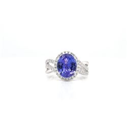 14kt Tanznite and Diamond Ring Total TZ-2.98,Diamond 0.55ct