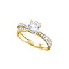 Image 1 : Round Diamond Solitaire Bridal Wedding Engagement Ring 1-1/3 Cttw 14kt Yellow Gold - REF-329X5A