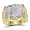 Image 1 : Mens Round Diamond Domed Cluster Ring 5/8 Cttw 10kt Yellow Gold - REF-54R5X