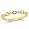 Image 1 : Womens Round Diamond Stackable Band Ring 1/8 Cttw 10kt Yellow Gold - REF-13W5K