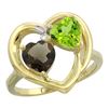 Image 1 : 2.61 CTW Diamond, Quartz & Peridot Ring 10K Yellow Gold - REF-23A7X