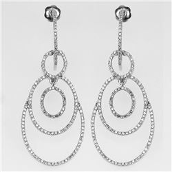 1.06 CTW Diamond Earrings 14K White Gold - REF-72N6Y